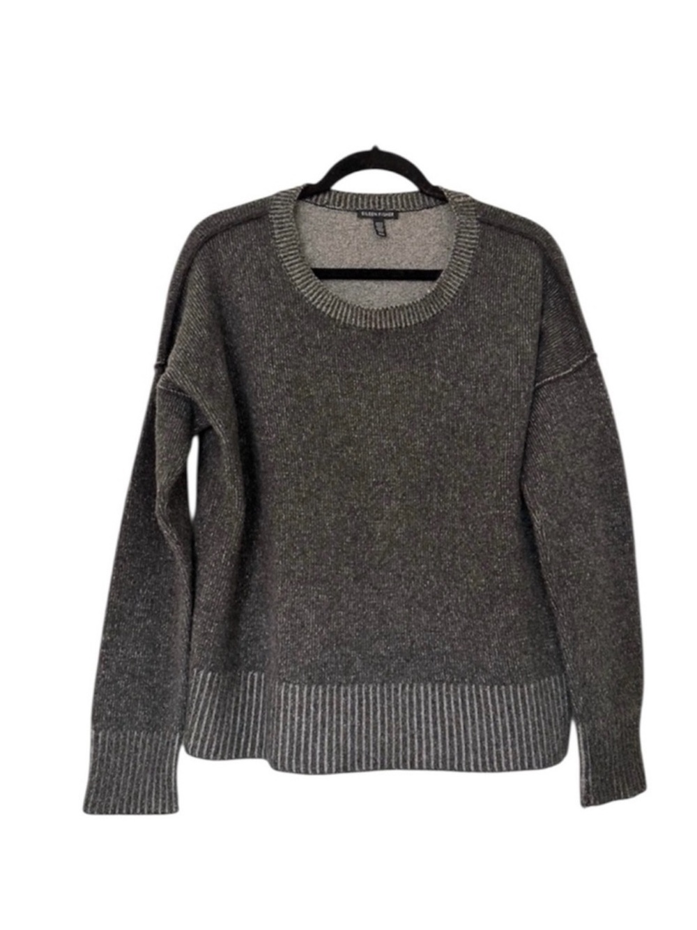 Eileen Fisher Cashmere Wool Heather Gray Sweater Sustainable Womens Medium